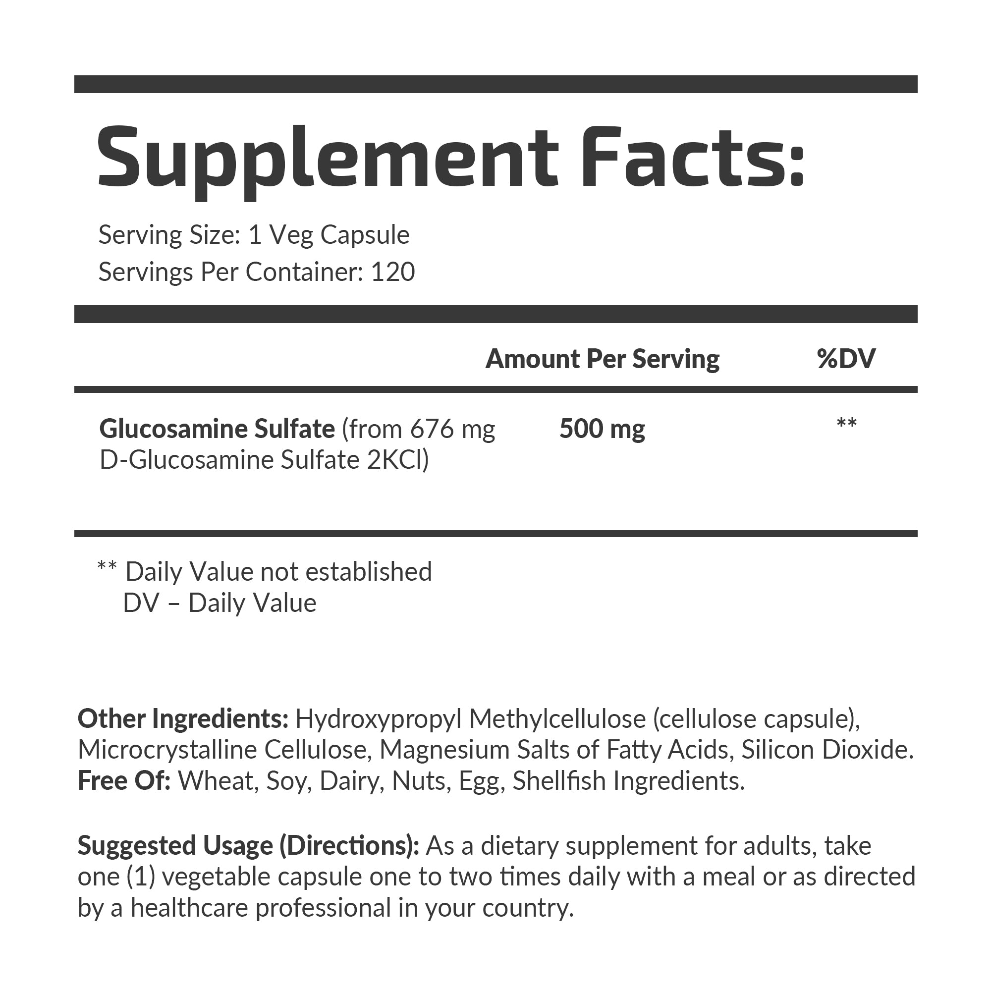 Glucosaminsulfat 2KCL 500 mg