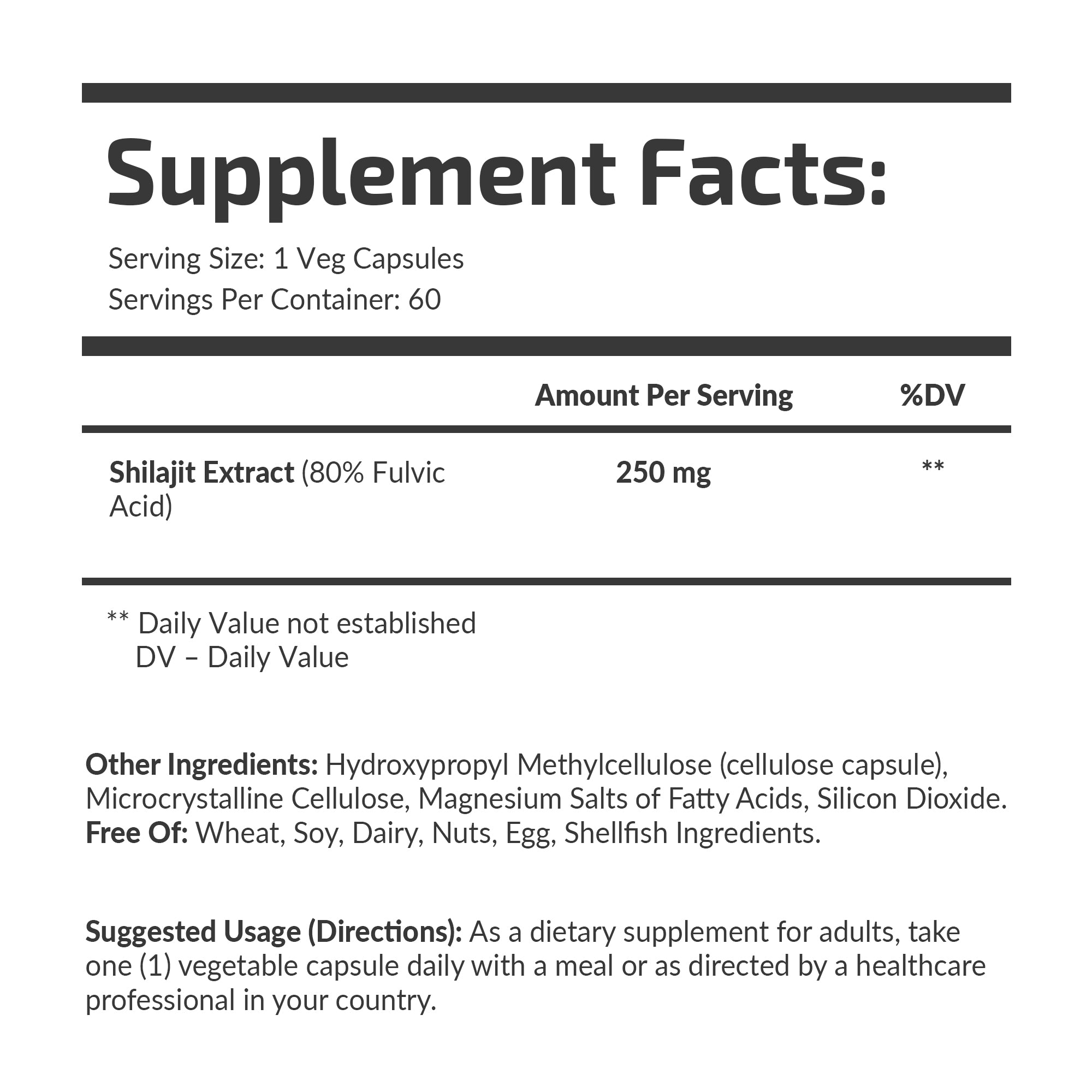 Ekstrakt Shilajit 250 mg