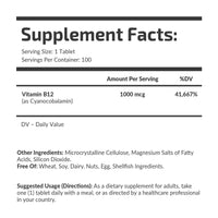 Vitamin B12 (Cyanocobalamin) 1000 mcg