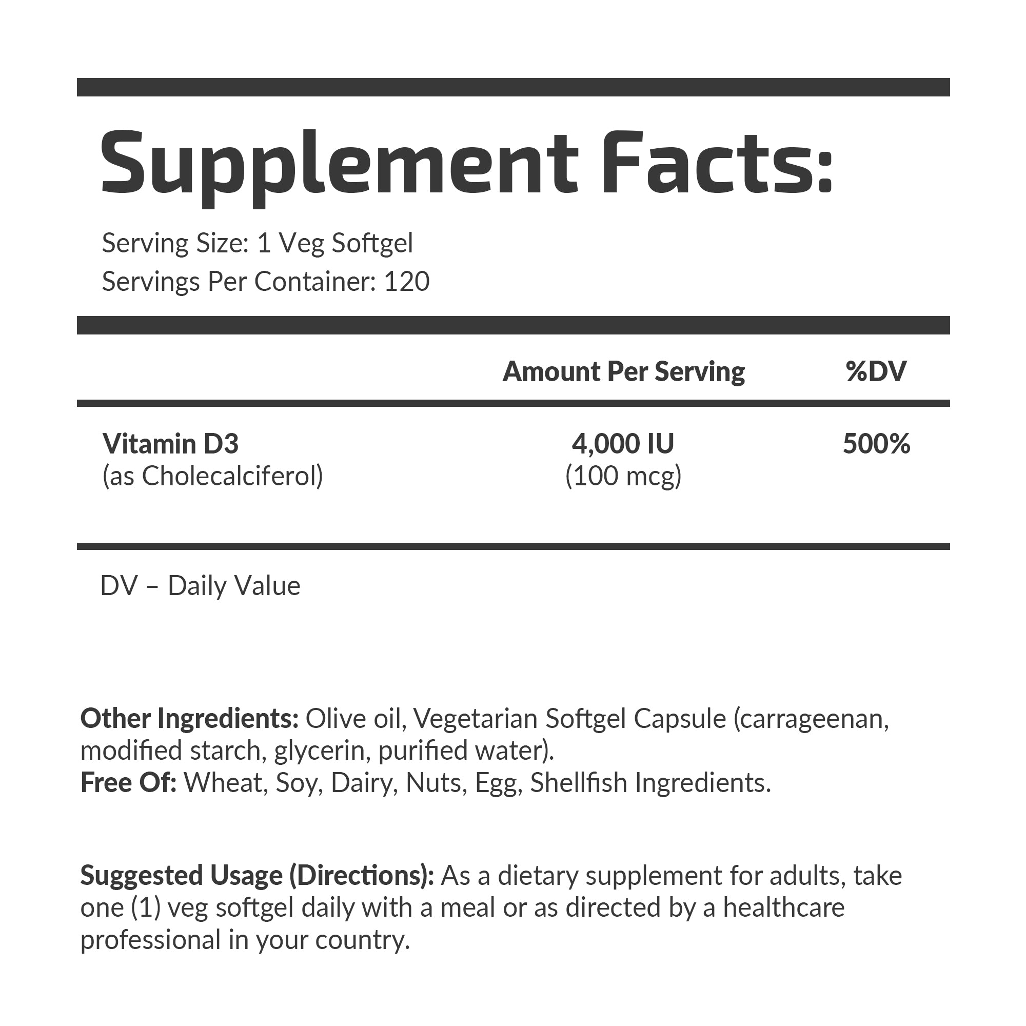 Vitamin D3 4000 IU